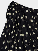 Asymmetric Silk Polka Dot Dress