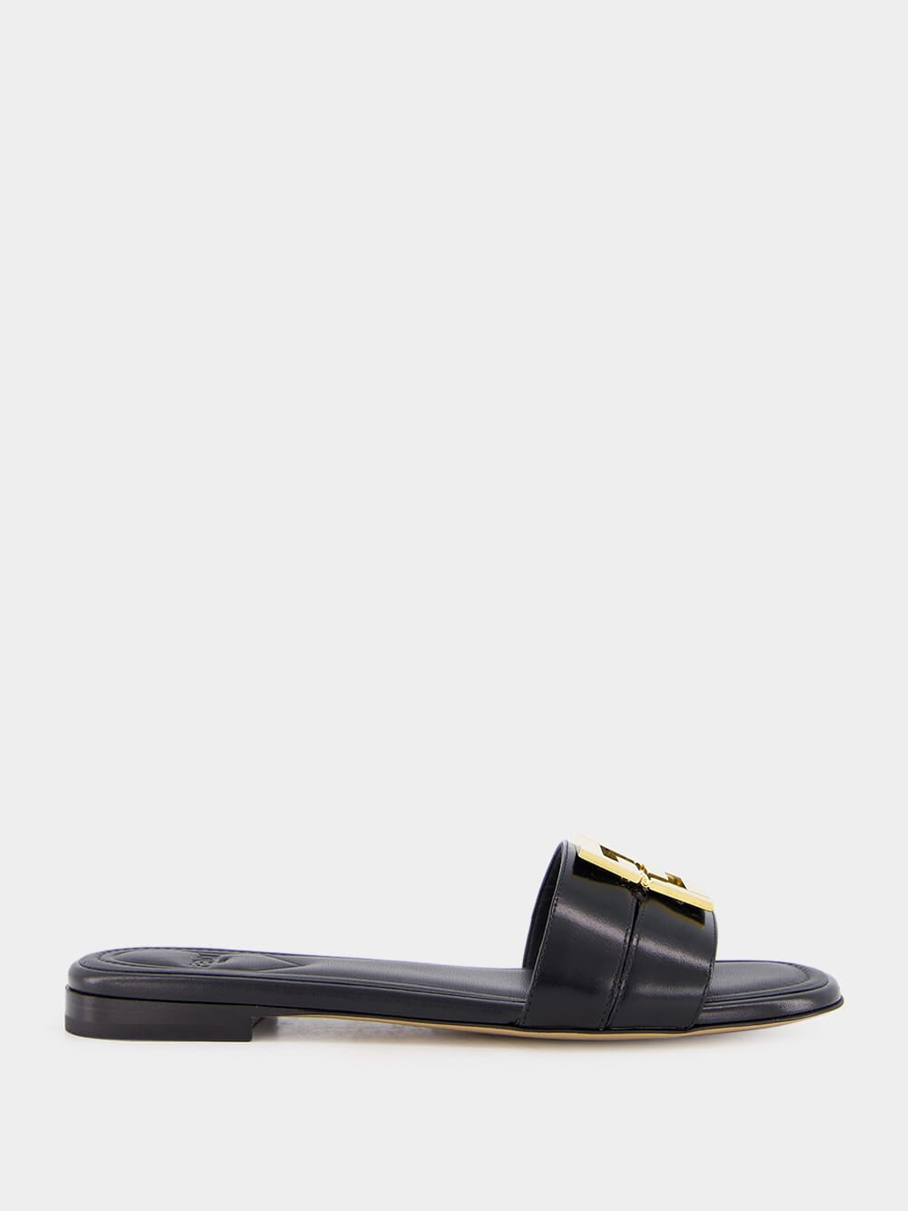 FENDI FFOLD MEDIUM-HEELED 55 MM SANDALS IN WHITE LAMBSKIN WITH GOLD HARDWARE main image 1