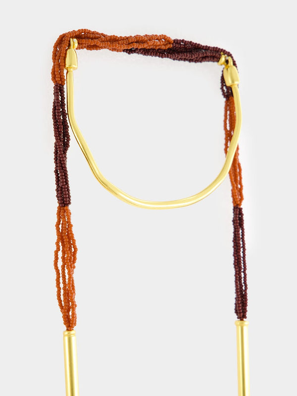 Terracotta Beaded Stampede Necklace