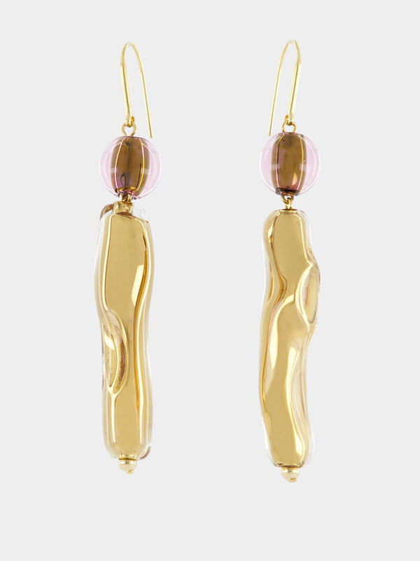 Sculpted Golden Drop Earrings