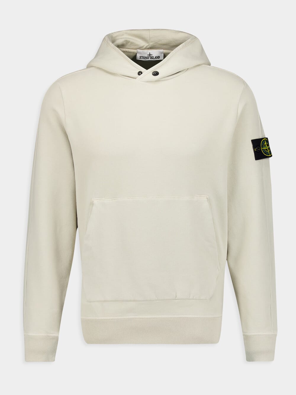 Stone Island Logo-Patch Cotton Hoodie White | Fashion Clinic