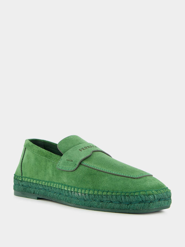 Suede Espadrille Loafers