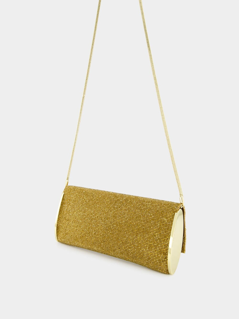Kate Gold Crystal Mesh Shoulder Bag
