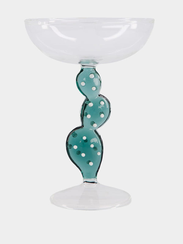 Blue Cactus Champagne Glass