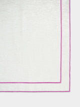 Lisboa Linen Napkin with Pink Border