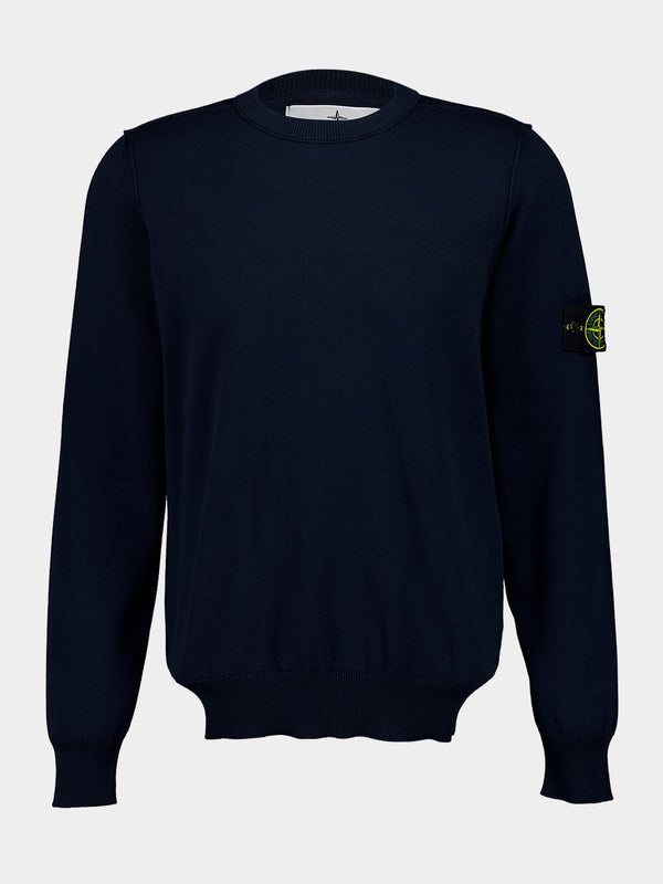 Navy Blue Logo-Patch Sweatshirt