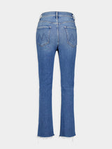 High-Waisted Rider Ankle Fray Jeans