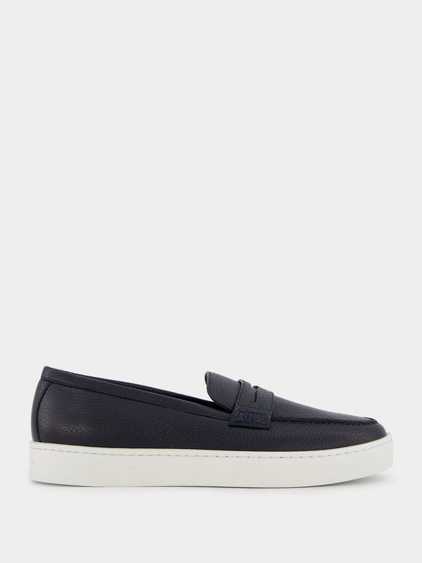 Ellis Navy Calf Leather Loafers