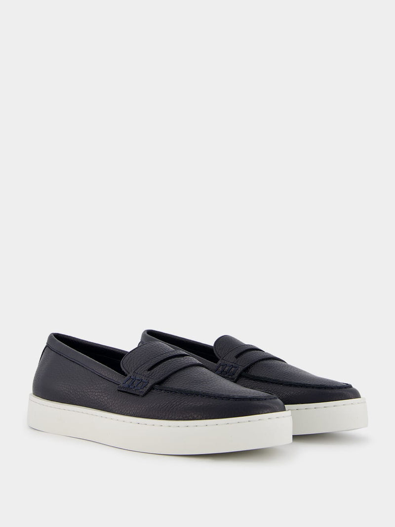 Ellis Navy Calf Leather Loafers