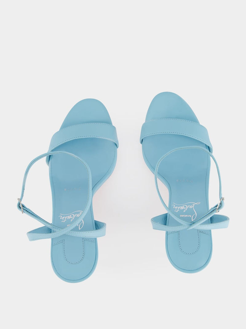 Loubigirl 85mm Blue Nappa Sandals