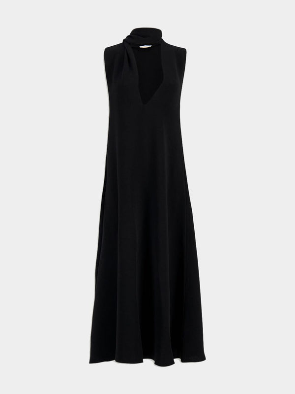 Draped-Detail Maxi Dress