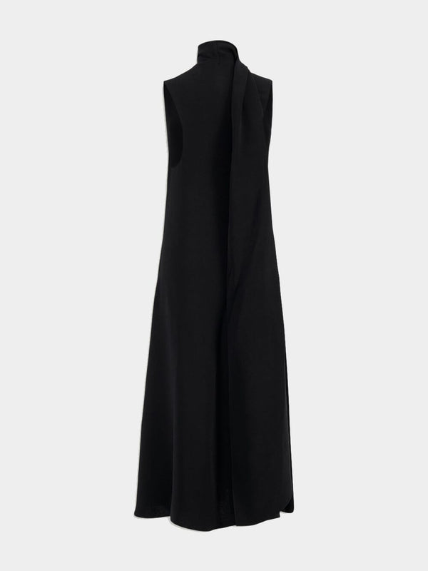 Draped-Detail Maxi Dress