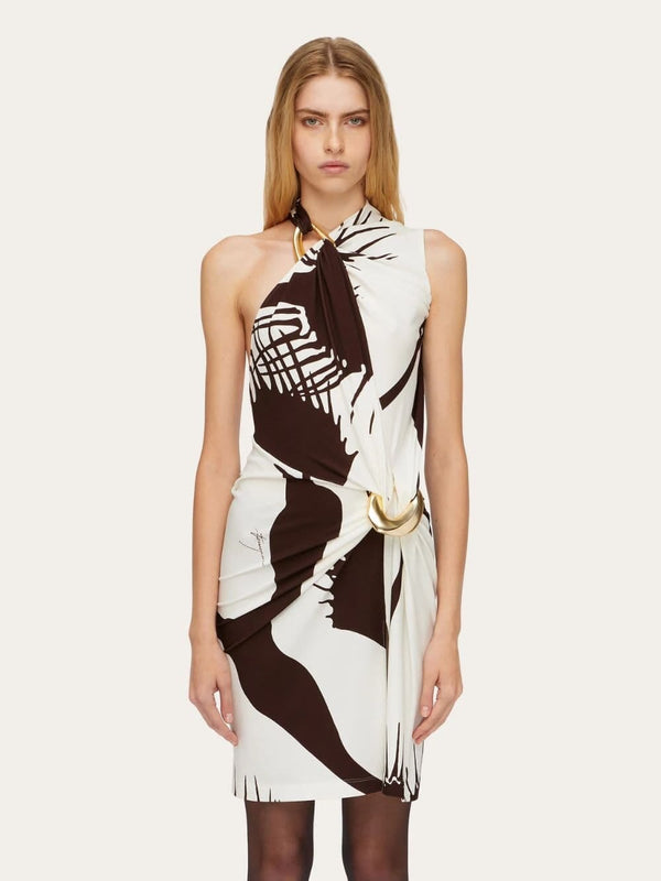 Venus Print Asymmetric Dress