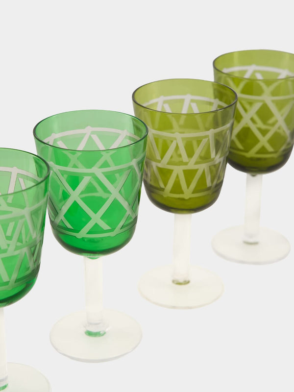 Set of 4 Wine Tie Up Glasses