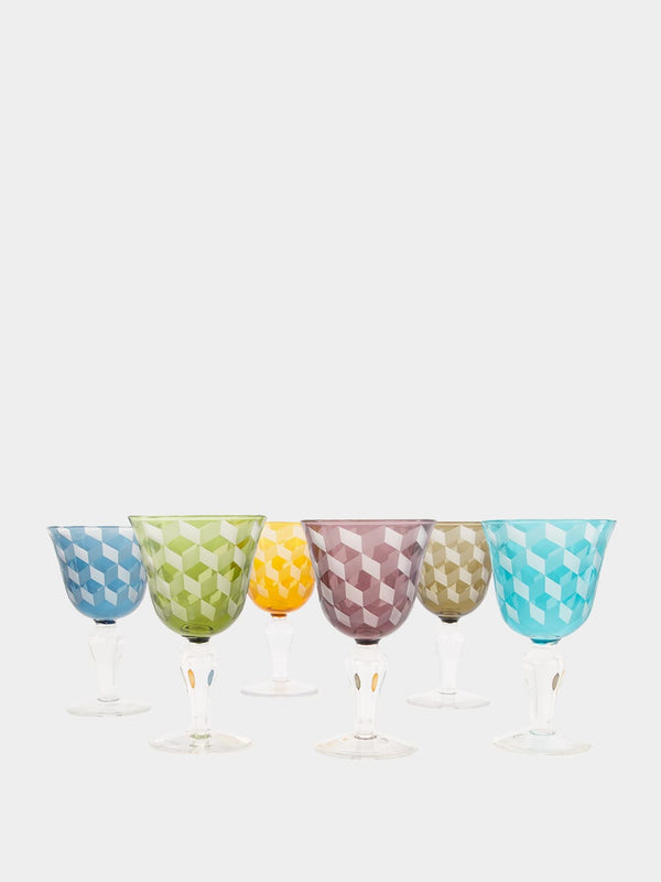 Wine Blocks Glasses Set of 6