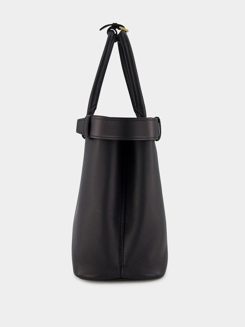 Large Buckled Leather Handbag