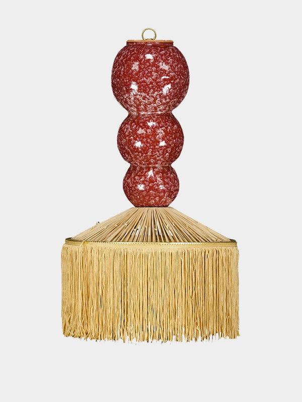 Henriette Parasol Raffia + Fringes Pendant Light