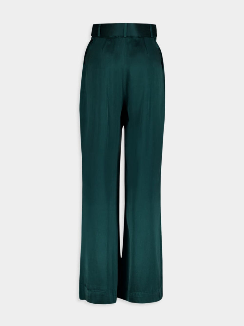 High-Waisted Teal Trousers