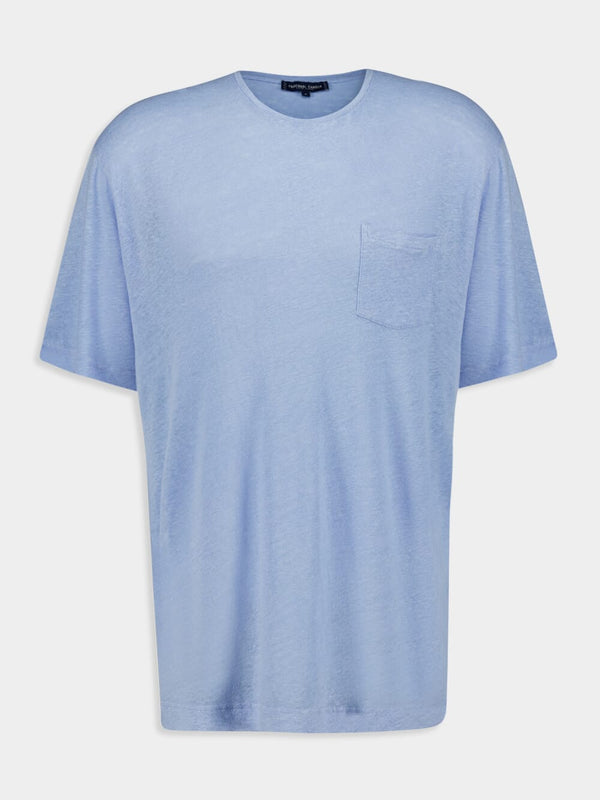 Carmo Linen Jersey Blue T-Shirt