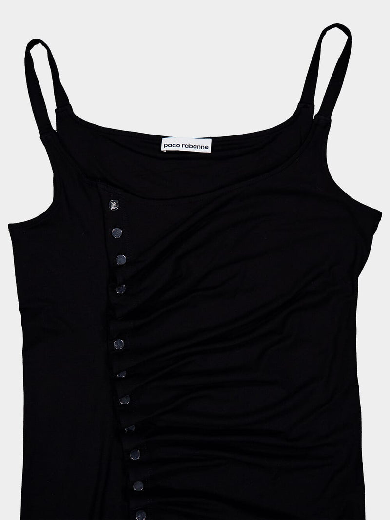 Stud-embellished Black Maxi Dress