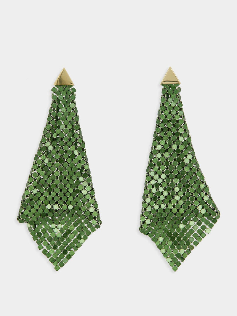 Emerald Chainmail Earrings
