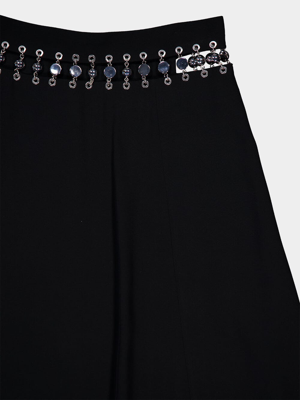 High-Waist Maxi Skirt with Eyelet Detail
