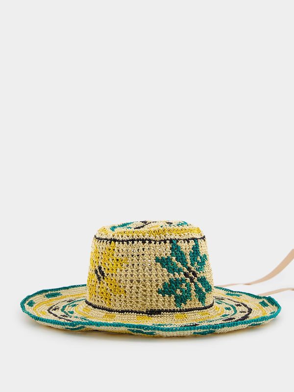 Geometric Floral Beach Hat
