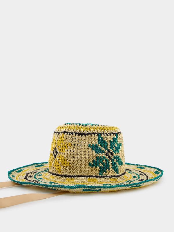 Geometric Floral Beach Hat