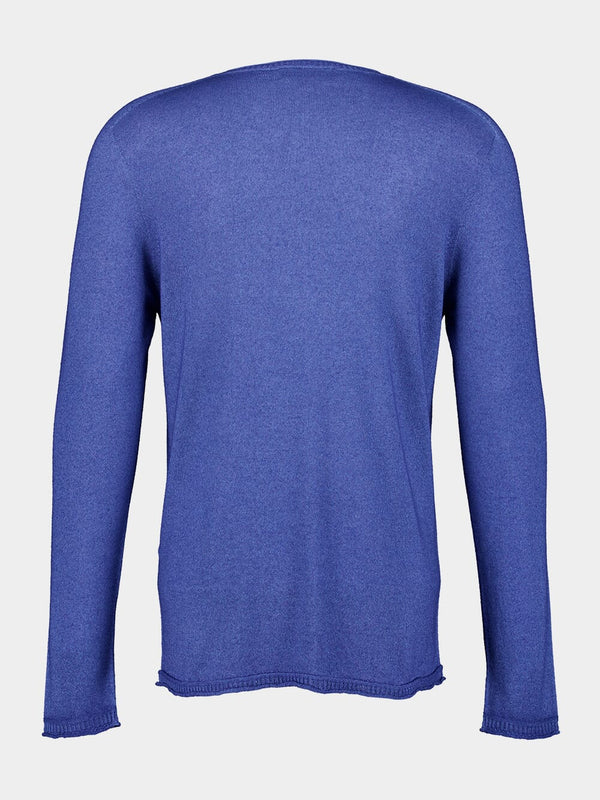 Blue Cashmere C-Neck Sweater