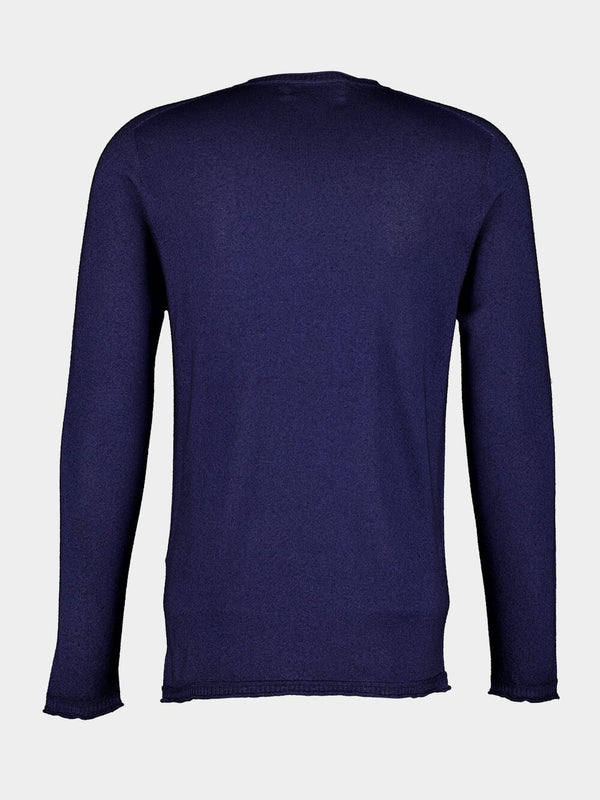 Blue Cashmere Crew Neck Sweater