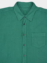 Regular Fit Green Linen Shirt