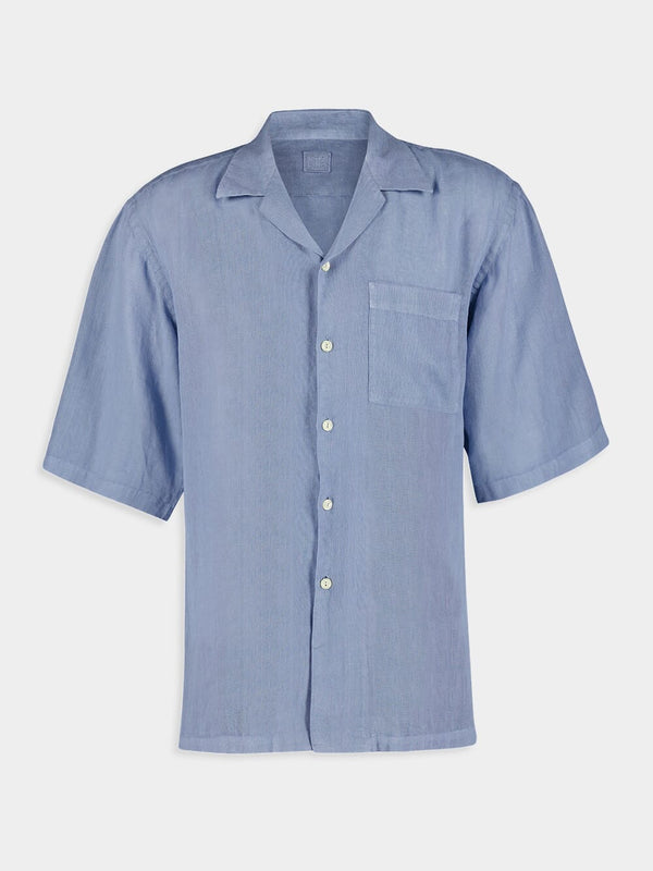 Linen Button-Down Light Blue Shirt