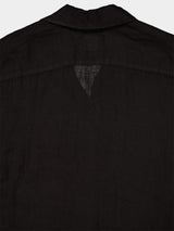 Linen Button-Down Black Shirt