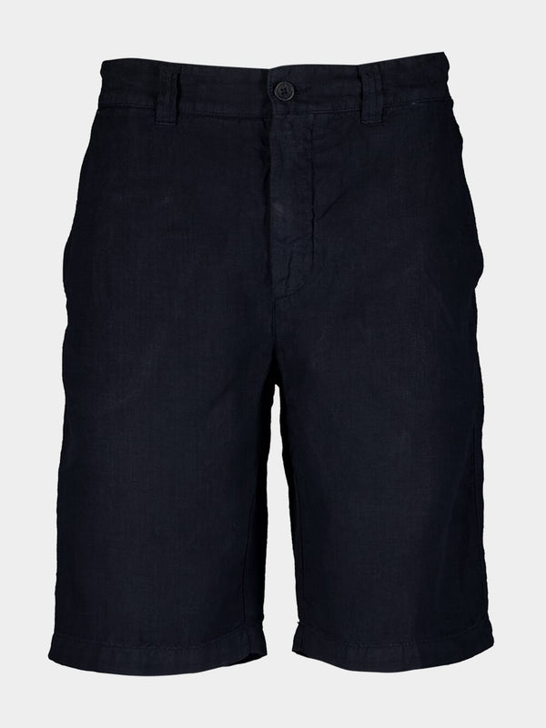 Classic Navy Linen Shorts
