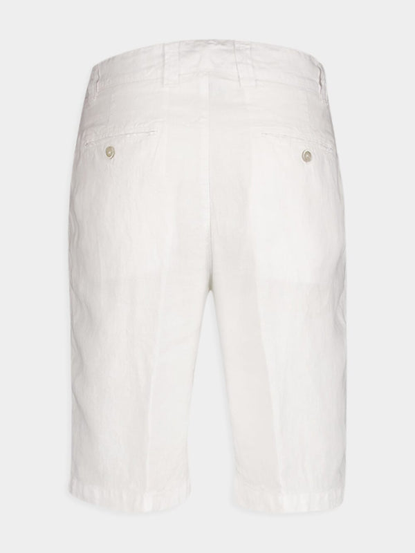 White Linen Bermuda Shorts