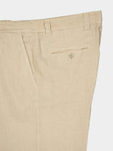 Beige Linen Bermuda Shorts
