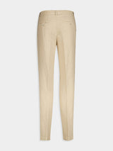 Neutral Linen Tailored Pants