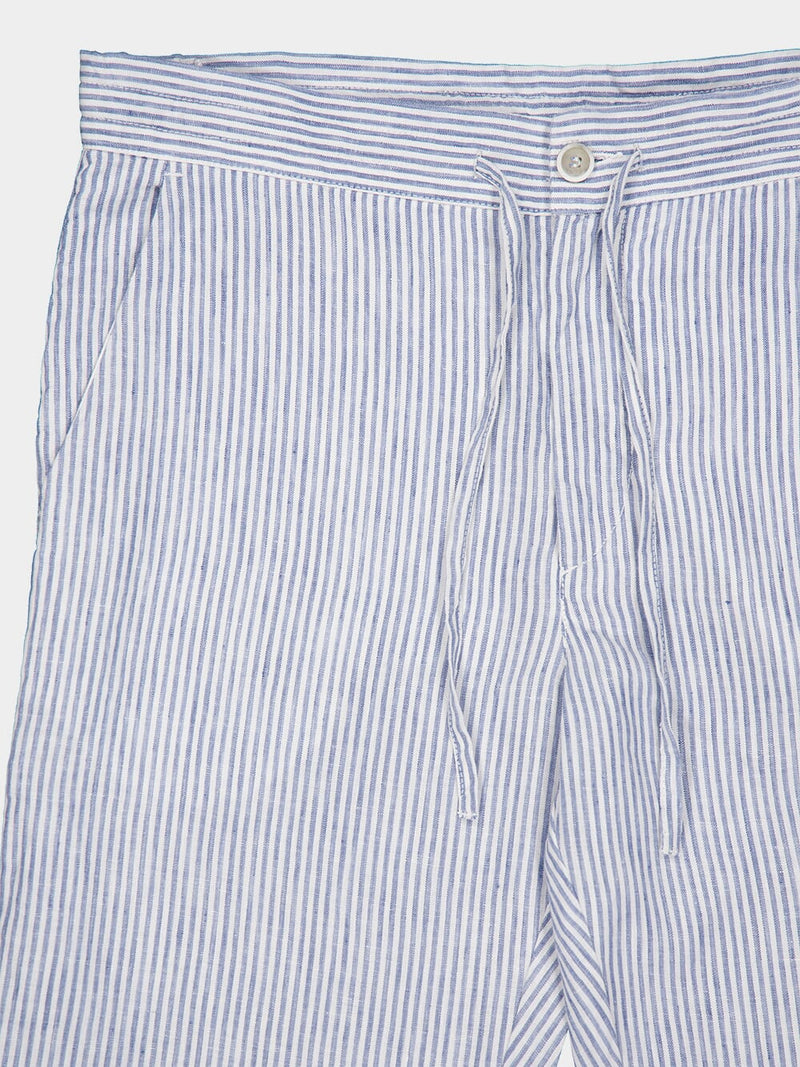 Nautical Striped Linen Drawstring Pants