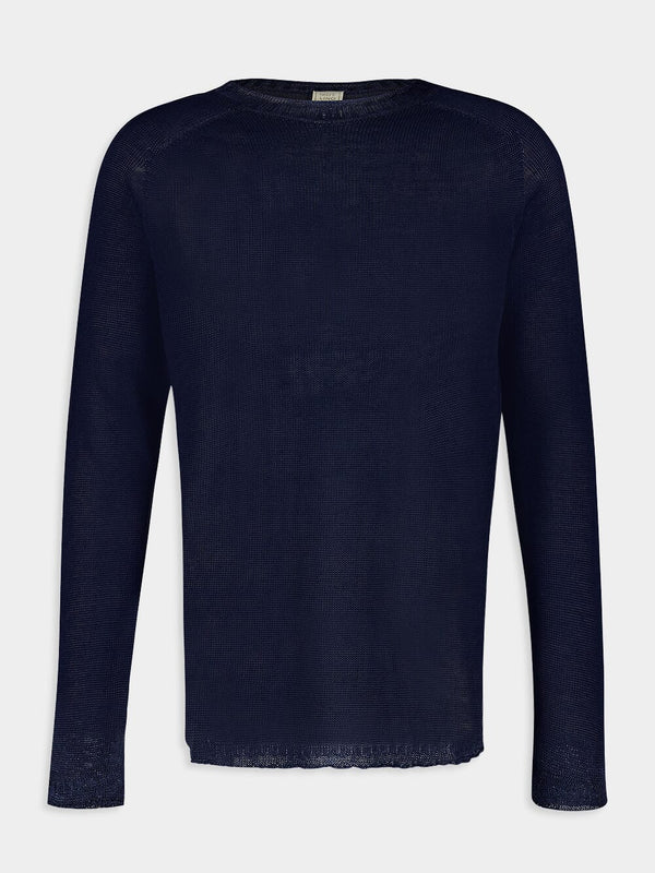 Navy Linen Sweater