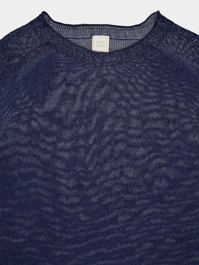 Navy Linen Sweater