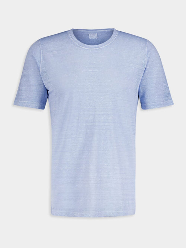 Sky Blue Linen T-Shirt