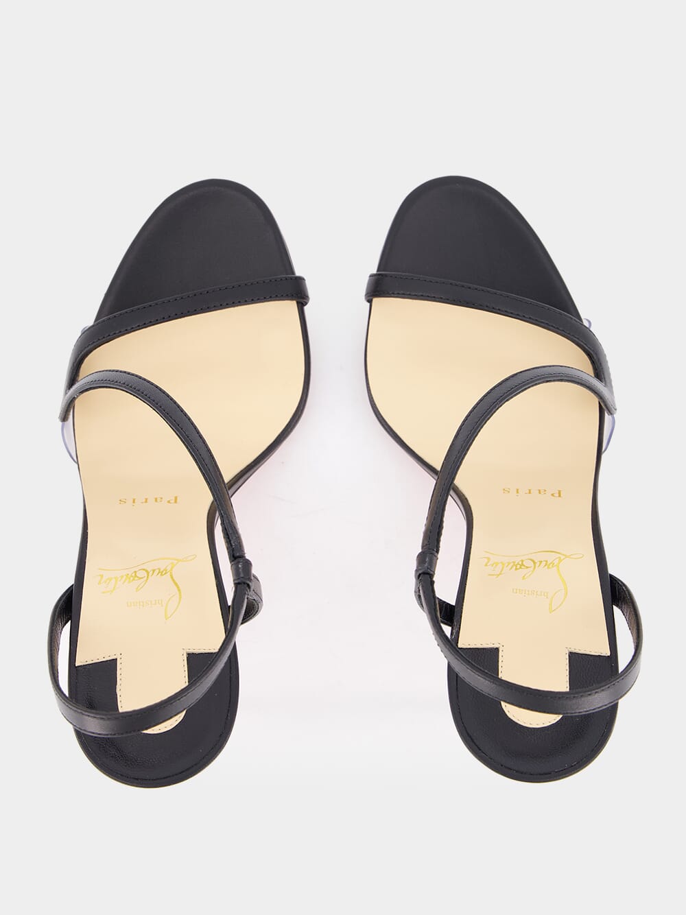 Rosalie Black Leather Stiletto Sandals