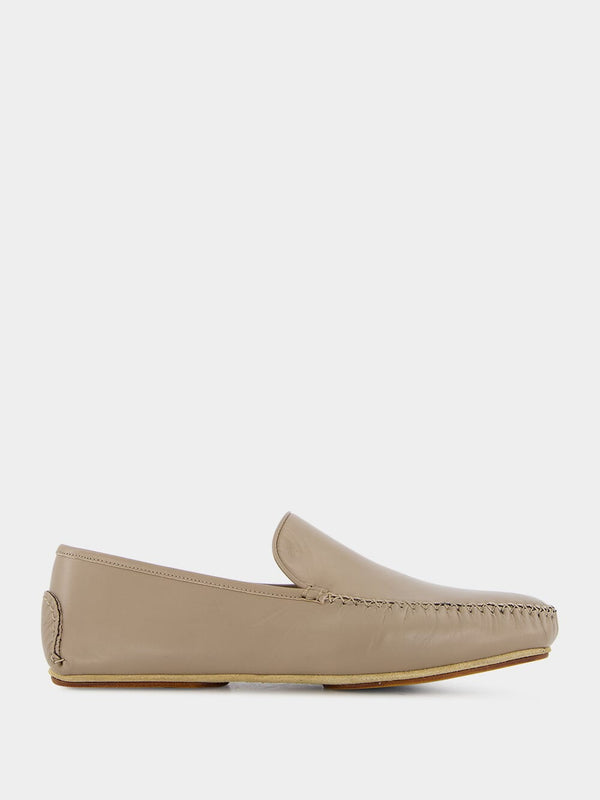 Mayfair Beige Leather Loafers