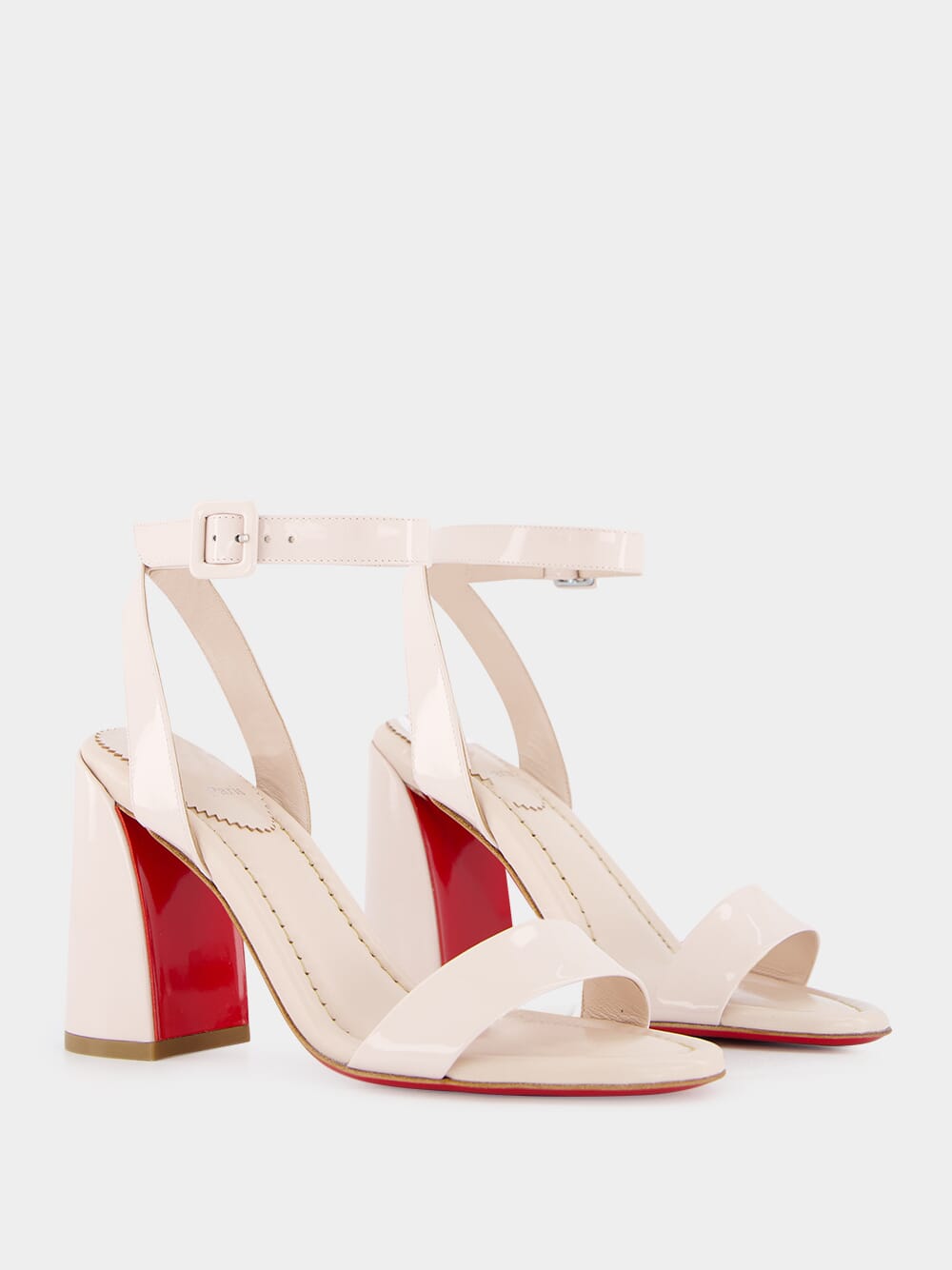 Miss Sabina 85 White Patent Strappy Sandals