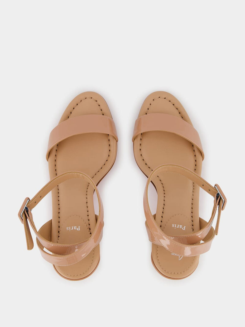 Miss Sabina 85 Nude Patent Strappy Sandals