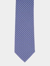 Gancini Silk Blue Tie