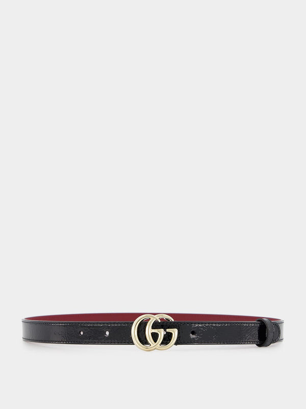 GG Marmont Black Patent Leather Belt