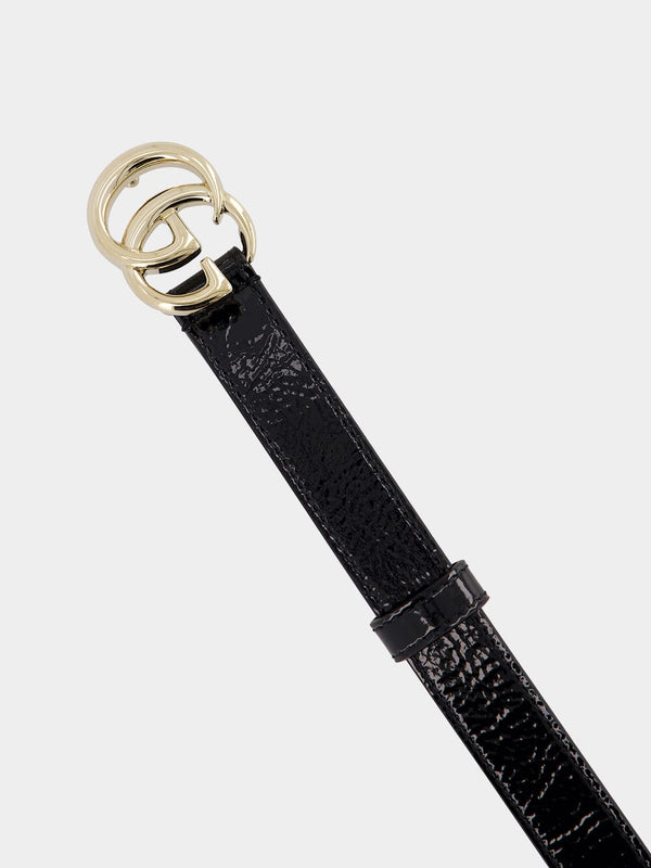 GG Marmont Black Patent Leather Belt