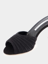 Pirua Black Suede 70mm Mule Heels