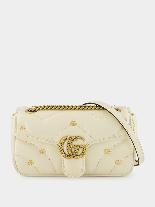 Small GG Marmont White Leather Bag